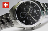 Tissot T Classic PR 100 Chronograph Black Dial Silver Steel Strap Watch for Men - T101.417.11.051.00