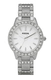 Fossil Jesse White Dial Silver Steel Strap Watch for Women - ES2362