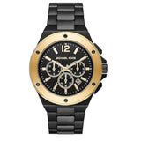 Michael Kors Lennox Chronograph Black Dial Black Steel Strap Watch For Men - MK8941