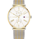 Tommy Hilfiger Jenna Quartz White Dial Two Tone Mesh Bracelet Watch for Women  - 1782074