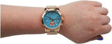 Michael Kors Runway Chronograph Turquoise Dial Rose Gold Steel Strap Watch For Women - MK6164