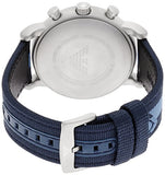 Emporio Armani Luigi Chronograph Quartz Blue Dial Blue Nylon Strap Watch For Men - AR1949