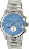 Michael Kors Runway Quartz Blue Dial Silver Steel Strap Watch For Women - MK5953