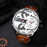 Diesel Mr. Daddy 2.0 Chronograph Silver Dial Brown Leather Strap Watch For Men - DZ7394