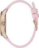 Guess Clarity Gold Dial Pink Silicone Strap Watch for Women - GW0109L2