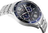 Tommy Hilfiger Erik Chronograph Blue Dial Silver Steel Strap Watch for Men - 1791366