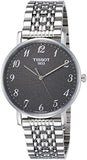 Tissot T Classic Everytime Quartz Black Dial Silver Steel Strap Watch for Men - T109.410.11.072.00