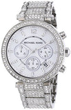 Michael Kors Parker Mother of Pearl Dial Diamonds Silver Steel Strap Watch for Women - MK5572