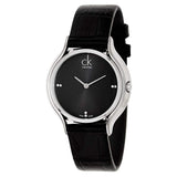 Calvin Klein Skirt Black Dial Black Leather Strap Watch for Women - K2U231CS