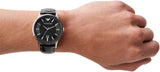 Emporio Armani Renato Analog Black Dial Black Leather Strap Watch For Men - AR11186