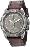 Fossil Bronson Chronograph Grey Dial Brown Leather Strap Watch for Men - FS5855