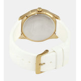 Guess G-Twist Gold Dial White Rubber Strap Watch for Women - W0911L7