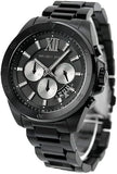 Michael Kors Brecken Chronograph Black Dial Black Steel Strap Watch For Men - MK8858