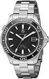 Tag Heuer Aquaracer Caliber 5 Automatic Black Dial Silver Steel Strap Watch for Men - WAK2110.BA0830