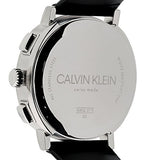 Calvin Klein Posh Silver Dial Black Leather Strap Watch for Men - K8Q371C6