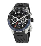 Tag Heuer Carrera Automatic Chronograph Steel & Ceramic Black Dial Black Rubber Strap Watch for Men - CBG2A1Z.FT6157