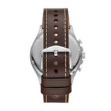 Fossil Forrester Chronograph Cream Dial Brown Leather Strap Watch for Men - FS5696