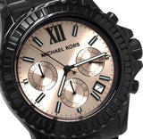 Michael Kors Everest Quartz Rose Gold Dial Black Steel Strap Watch For Women - MK5872