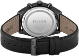 Hugo Boss Champion Black Dial Black Leather Strap Watch for Men - 1513880