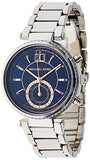 Michael Kors Sawyer Navy Blue Dial Silver Steel Strap Watch for Women - MK6224