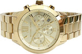 Michael Kors Bradshaw Chronograph Gold Dial Gold Steel Strap Watch For Women - MK5777