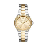 Michael Kors Lennox Three-Hand Gold Dial Two Tone Steel Strap Watch For Women  - MK6988