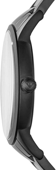 Emporio Armani Renato Quartz Black Dial Black Steel Strap Watch For Men - AR11079
