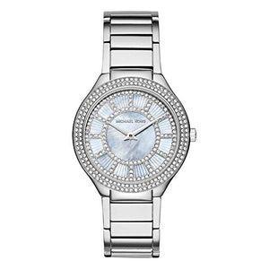 Michael Kors Kerry Mother of Pearl Dial Silver Stainless Steel Strap Watch for Women - MK3395