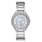 Michael Kors Kerry Mother of Pearl Dial Silver Stainless Steel Strap Watch for Women - MK3395