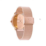 Calvin Klein Minimal Black Dial Rose Gold Mesh Bracelet Watch for Women - K3M2262Y