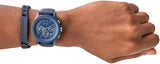 Armani Exchange Outerbanks Chronograph Blue Dial Blue Silicone Strap Watch For Men - AX7128