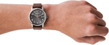 Emporio Armani Luigi Quartz Grey Dial Brown Leather Strap Watch For Men - AR11175