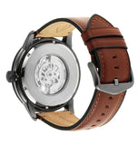 Fossil Townsman Automatic Skeleton Black Dial Brown Leather Strap Watch for Men - ME3181