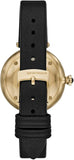 Emporio Armani Arianna Analog Silver Dial Black Leather Strap Watch For Women - AR11200