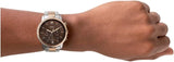 Fossil Neutra Chronograph Brown Dial Two Tone Steel Strap Watch for Men - FS5869