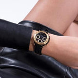 Guess Cosmic Multifunction Black Dial Black Silicone Strap Watch For Women - GW0466L1