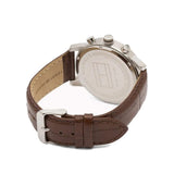 Tommy Hilfiger Kane Chronograph Quartz White Dial Brown Leather Strap Watch for Men - 1791400