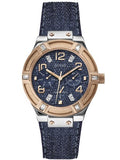 Guess Jet Setter Analog Blue Dial Blue Denim Strap Watch For Women - W0289L1