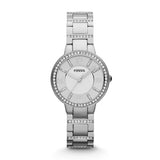 Fossil Virginia Silver Dial Silver Steel Strap Watch for Women - ES3282