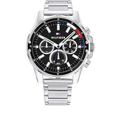 Tommy Hilfiger Mason Multifunction Analog Black Dial Silver Steel Strap Watch For Men - 1791936