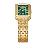 Fossil Raquel Three Hand Date Green Dial Gold Steel Strap Watch For Women - ES5341