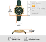 Fossil Neutra Chronograph Green Dial Green Leather Strap Watch for Women - ES5239