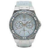 Guess Limelight Quartz Blue Dial Blue Leather Strap Watch For Men - W0775l1