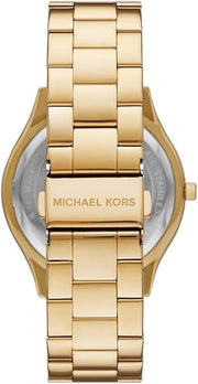 Michael Kors Runway Gold Dial Gold Steel Strap Watch For Women - MK4732