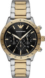🎁 Emporio Armani Analog Chronograph Black Dial Two Tone Steel Strap Watch For Men - AR11521 (100% off)