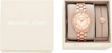 Michael Kors Lauryn Mother of Pearl Dial Rose Gold Dial Rose Gold Steel Strap Watch For Women - MK4491