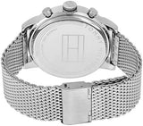 Tommy Hilfiger Jake Quartz White Dial Silver Mesh Bracelet Watch for Men - 1791233