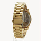 Michael Kors Lexington Chronograph Brown Dial Gold Steel Strap Watch For Women - MK7276