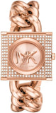 Michael Kors Chain Lock Three-Hand Rose Gold Dial Rose Gold Steel Strap Watch for Women - MK4827