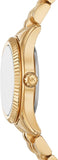 Michael Kors Lexington Pave Three-Hand Green Dial Gold Steel Strap Watch for Women - MK4842